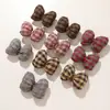 Estilo INS tela a cuadros dulce algodón acolchado tridimensional moño pinza de garra DIY accesorios para el cabello de mujer broche accesorios para la ropa suministros