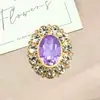 Aleación ovalada espejo de cristal completo con diamantes accesorio para el cabello DIY ropa, zapatos, bolsos, placa floral hebilla de diamante materiales para accesorios de cabello hechos a mano