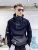 Marca de Streetwear Elegante para Primavera y Otoño Sudadera con Capucha Casual de Retazos para Hombre Chaqueta Fina con Capucha Versátil para Jóvenes
