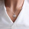 Collar con colgante de diamantes Xingyue de estilo japonés-coreano para mujer, cadena de clavícula con disco de diamantes de lujo, diseño personalizado.