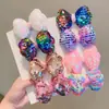 Novedad Infantil Pinza para el Cabello con Lazo de Lentejuelas Pinza de Pato de Tela para Flequillo Roto de Niña Pinza Superior para el Cabello Accesorios para el Cabello de Bola