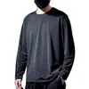 Camiseta de Manga Larga de Seda de Hielo para Hombre en Verano, Transpirable de Malla, Secado Rápido, Camiseta para Deportes al Aire Libre, Prenda Básica de Moda Casual