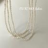 Collar de perlas de alta gama Onihan S925 de plata esterlina, sencillo y a la moda, elegante, combinable con todo, ligero y de lujo, con cadena de clavícula.