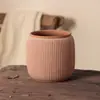 Vaso de Flor de Argila Vermelha com Textura Fina em Relevo Retrô Novo Estilo Chinês Vaso de Cerâmica Sala de Estar Estudo Plantas Verdes Suporte de Flor de Cerâmica Simples Envelhecido