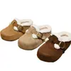 Pantuflas tipo Birkenstock de suela gruesa, forradas de felpa, con cubiertas de felpa en la punta, calzado de exterior para mujer, nuevas botas de nieve de invierno 2026, estilo media pantufla