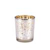 Portavelas de Vidrio Hueco Plateado Roto con Diseño de Cielo Estrellado Dorado Electroplateado Taza para Velas de Aromaterapia Suministro Exclusivo Transfronterizo para Productos Más Vendidos en Europa y América