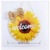 Pátio ao ar livre Placa de porta Girassol Placa de porta tulipa Bem-vindo placa de madeira Decoração do pátio Listagem de varanda ao ar livre Decoração suspensa
