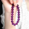 Nuevo Pulsera de Amatista para Mujer, Cuentas de Cristal Morado Translúcido, Pulsera Lista para Usar, Pulsera de una Sola Vuelta con Cuentas, Regalo para Hombres y Mujeres