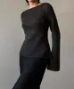 2024 Europeo y Americano Amazon AliExpress Cómodo Cuello Redondo Lana Cuerno Manga Larga