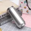 Copo Térmico Criativo em Forma de Lata de Refrigerante a Vácuo Aço Inoxidável 304 Presente Atacado Portátil Simples com Canudo Fácil de Abrir Copo de Água