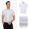 Camisa de negocios de alta gama para hombre, camisa de negocios cómoda y nítida de manga corta, camisa de fibra de bambú de secado rápido y resistente a las arrugas