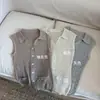 Estilo Old Money Verano Nuevo Chaleco de Punto sin Mangas con Cuello Polo Hueco Ajuste Delgado Camiseta de Mujer con Cuello Solapa