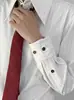 Camisa de Manga Larga a Rayas con Solapa para Hombre, Primavera, Corte Holgado, Versátil, Casual, para Viajar al Trabajo, Hombro Normal, Diseño de Botones