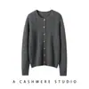 Cardigan de Caxemira Novo Outono e Inverno Feminino Tricô Trançado Gola Redonda Solto Versátil Suéter de Caxemira Engrossado Roupa Externa Feminina