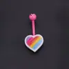 Ornamentos de Umbigo em Formato de Coração Europeu e Americano Sino Rosa Argola de Umbigo Cruz Bola de Lama Unha de Umbigo Argola de Umbigo