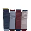 Estilo Otoño e Invierno Calcetines de Rayas Finas Versátiles de Color Contrastante Calcetines Artesanales Diarios Diseño de Punta y Puño de Color Calcetines de Media Pantorrilla