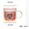 Vaso de vidrio de borosilicato resistente al calor de doble capa de color vaso para beber leche taza de café de doble capa simple y directa