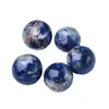 Adornos de bola de cristal de piedra azul natural piedra original pulida matriz de siete estrellas Manualidades de cristal para el hogar y la oficina adornos al por mayor