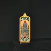 1*3 Ocho Grandes Budas Guardianes de la Vida Zha Ji Manjushri Mahasthamaprapta Wuye Zorro Inmortal Acero de Titanio Colgante Tangka Pequeña Barra de Oro