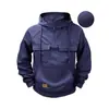 Sudadera con capucha para hombre transfronteriza, sudadera casual de color liso para otoño e invierno, top holgado para hombre con múltiples bolsillos y media cremallera, abrigo de invierno
