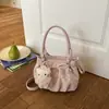 Bolso Grande de Mano Estilo Fresco Dulce con Pliegues y Lunares 2026 Verano Nuevo Moda Coreana Bolso Cruzado al Hombro