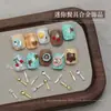Joyería para Uñas Roja de Internet Explosiones Transfronterizas Oro y Plata Simulación Mini Vajilla Tenedor Pequeño Accesorios de Decoración de Uñas Metálicos