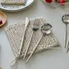 Faca, Garfo, Colher para Comida Ocidental, Colher de Sobremesa, Talheres para Chá da Tarde Estilo Ins, Colher Pequena, Colher de Café da Manhã