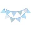 10 piezas tela de algodón azul decoración de cumpleaños banderín colgante fondo para foto de bebé fiesta banderín triangular bandera para tienda de campaña de camping al aire libre