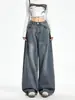 Jeans Anchos de Estilo Americano Transfronterizos para Mujer 2026 Primavera y Otoño Nuevos Vintage Perezosos Relajados Sueltos Rectos de Largo Hasta el Suelo