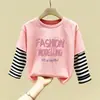 Camiseta Básica para Niña 2026 Nuevo Otoño Infantil Algodón Puro Moda Manga Larga Camiseta Casual para Niña Cuello Redondo