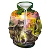 Comercio Exterior Europeo y Americano Amazon Primavera y Otoño Impresión Digital 3D Suéter Holgado Casual con Capucha para Hombre y Mujer