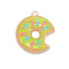 Acrílico Colorido Donut Desenho Animado Cola Cremosa Pingente Chaveiro Acessórios Material Pingente Joias DIY Atacado