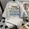Camiseta Casual de Verão Oversized com Manga Curta e Estampa de Letras Design de Nicho Solta Versátil Vintage
