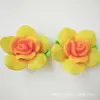 Argila macia transfronteiriça multicolorida renda rosa tamanho grande flor tridimensional feita à mão acessórios DIY para enfeites de cabelo e brincos