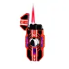 Encendedor Giroscópico a Prueba de Viento Rojo Llama Rotatorio Iluminado Estilo Mech, Alivio de Estrés para la Punta del Dedo, Regalo para Novio