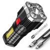 Lámpara de iluminación USB de alta potencia carga linterna multifunción portátil para exteriores reflector COB resaltado de mano luz lateral