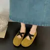 Bailarinas Retro de Tira Cruzada Estilo Ballet 2026 Verano Nuevos Zapatos de Punta Baja y Punta Dividida Mocasines de Suela Suave