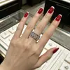 Anel simples e versátil da série prata, anel geométrico de dedo indicador com borla de lava, anel aberto personalizado para meninas e casais, moderno para homens