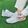 Sapatos de golfe femininos à prova d'água, botão giratório automático, cadarço retrátil, sola antiderrapante com travas fixas, sapatos para atividades ao ar livre, atacado, geração adulta