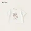 [Coleção de Camisetas Neutras] Camisetas de Manga Curta com Desenhos para Meninas, Tops Listrados Estampados, Roupas de Bebê da Moda, Roupas de Verão para Meninos