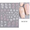 Pegatinas de uñas de mariposa roja en línea al por mayor libro rojo pequeño mariposa colorida láser flor 5D relieve tridimensional pegatinas adhesivas