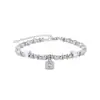 Pulsera de Plata de Ley S925 con Cuentas de Plata en Forma de Cubo de Azúcar para Mujer, Pulsera de Diseño Exquisito de Gama Alta, Nicho de Lujo Ligero, Regalo para Novia