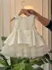 Vestido de Princesa Elegante para Niña con Decoración de Florcitas 3D Otoño/Invierno Capa Base Para Cumpleaños de Bebé Primer Mes Vestido Formal Elegante