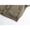 Nice3Rule Chaqueta de plumón de invierno para hombre, corte holgado, plumón de pato blanco, cuello retro japonés sin cuello, chaqueta de piloto Nyr001