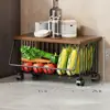 Prateleira de Armazenamento para Cozinha, Caixa de Lanches Doméstica de Chão, Cesta de Frutas e Legumes para Brinquedos na Sala de Estar, Carrinho de Legumes, Prateleira de Armazenamento Multicamadas