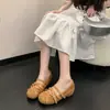 Zapatos de Mujer Estilo Mary Jane Retro 2026 Verano Nuevo Estilo Punta Baja Aumentadores de Altura Moño para Viajar Suela Suave Moda Punta Cuadrada