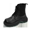 Botas Masculinas 2025 Novos Sapatos Masculinos Couro Preto Cano Alto Estilo Britânico Motocicleta Botas de Couro Botas de Trabalho Aumento de Altura Transfronteiriço