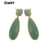 Wt-E759 Pendientes de Piedra Natural Multicolor Forma de Gota Joyería Versátil para Niñas Vestido Suéter