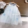 Vestido de niña Verano 2025 Nuevo Vestido de Princesa con Tirantes de Flores Super Hada para Niñas Vestido de Gasa de Verano Estilo Occidental para Niñas