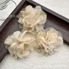 Tela Vintage de Organza Doble Capa con Bordes Quemados, Pinzas para el Cabello DIY, Accesorios para el Cabello, Decoraciones para Zapatos y Sombreros, Adornos para Vestidos Florales, Materiales Florales al por Mayor